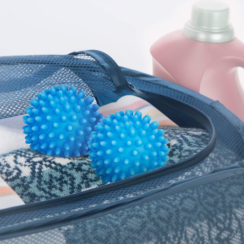 Smart Design Plastic Dryer Balls with Spikes - Set of 2 - Fabric Softener - Eliminates Wrinkles and Reduces Static - for Laundry, Clothes, Fabrics - Blue - Image 2